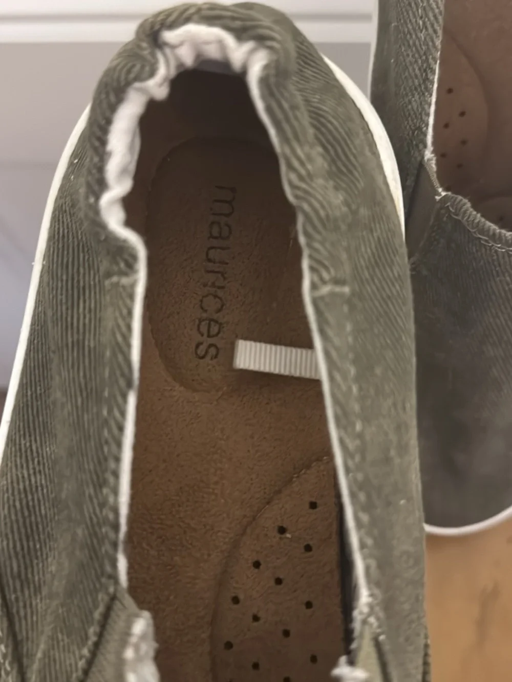 Maurices Olive Slip-On Canvas Loafers with White Sole